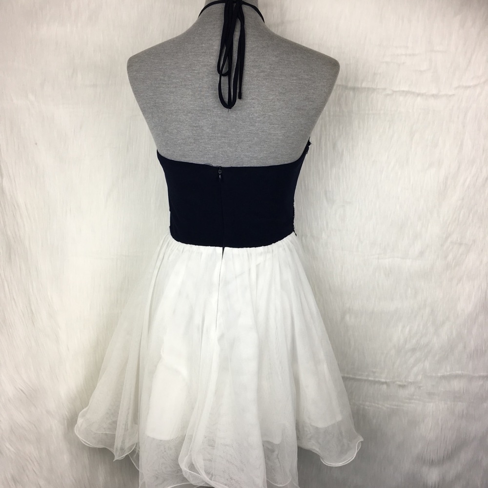 Blondie Nites Bedazzled Halter Mini Prom Dress - Picture 4 of 5